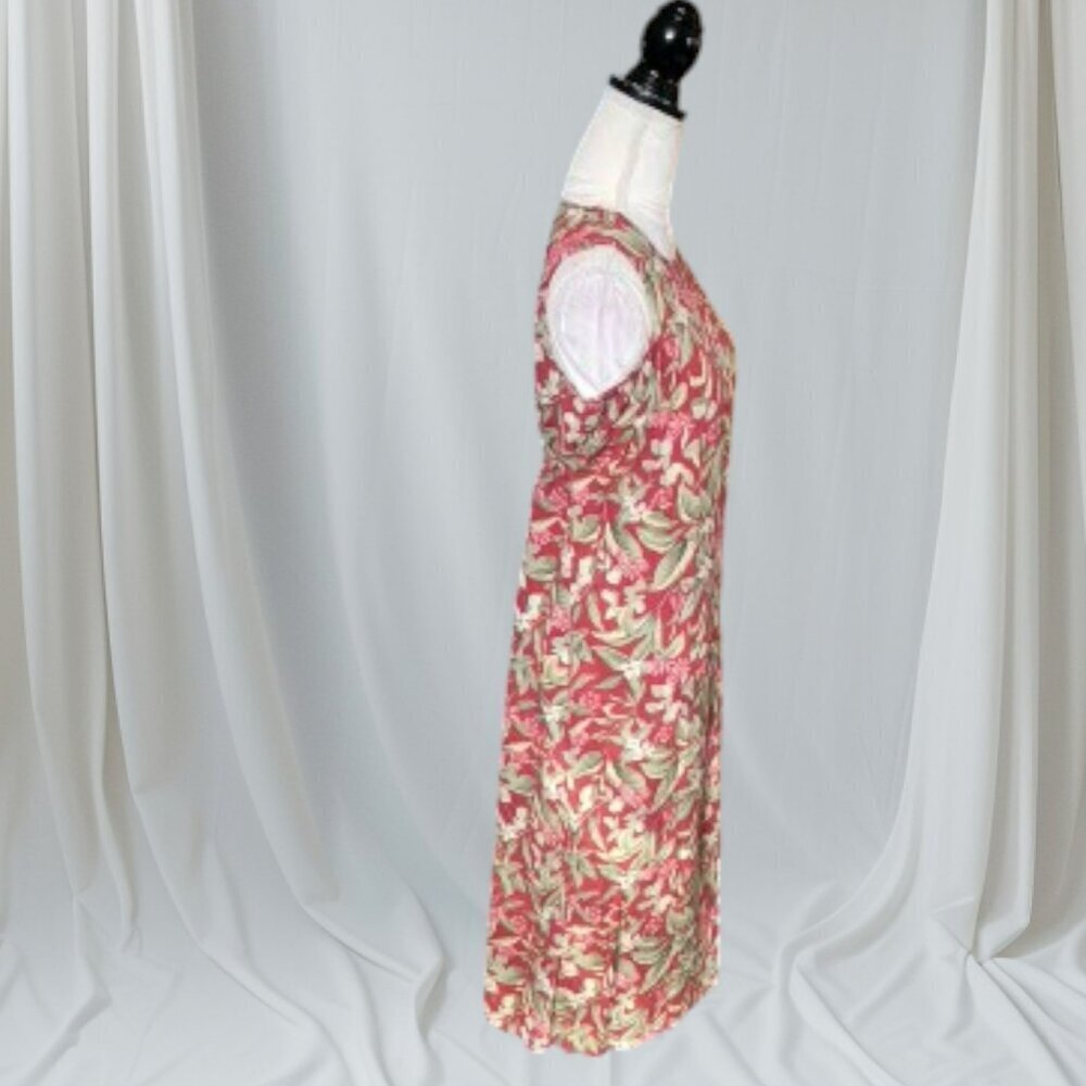 Requirements Casual Sleeveless Maxi‎ Dress in Red and Green Floral in Size MP - Picture 2 of 4